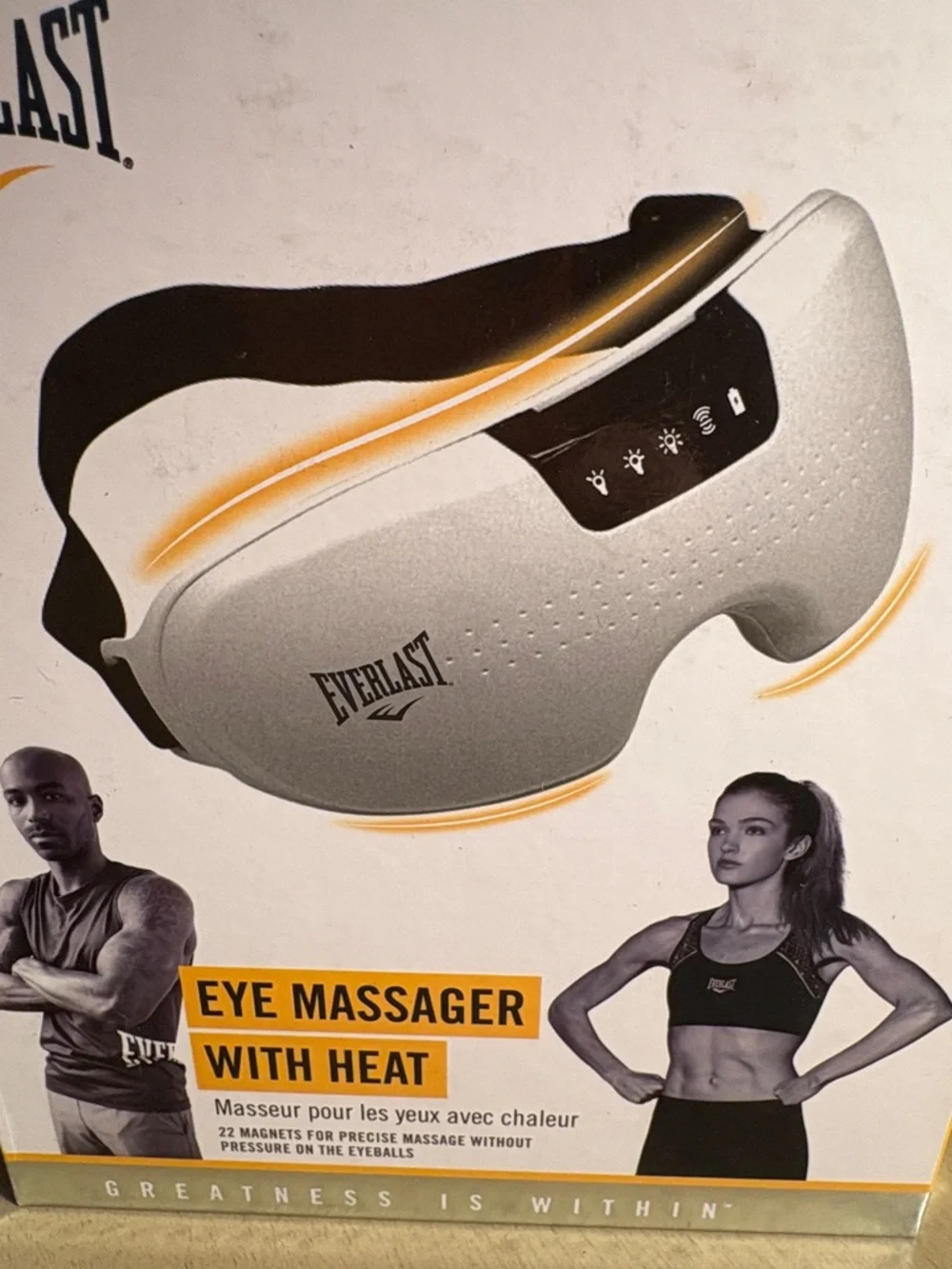 Everlast Silver and Black Heated Eye Massager